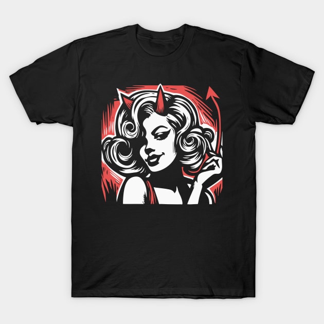 Retro Devil Girl T-Shirt by n23tees